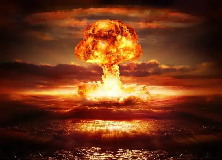 Billede af atombombe der springer i horisonten