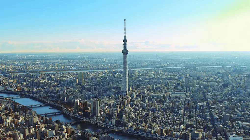 Billede af verdens højeste tårn som er Tokyo skytree