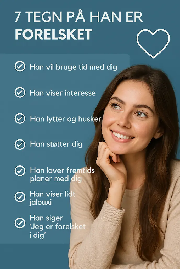 Infografik om: 7 tegn på han er forelsket i dig!