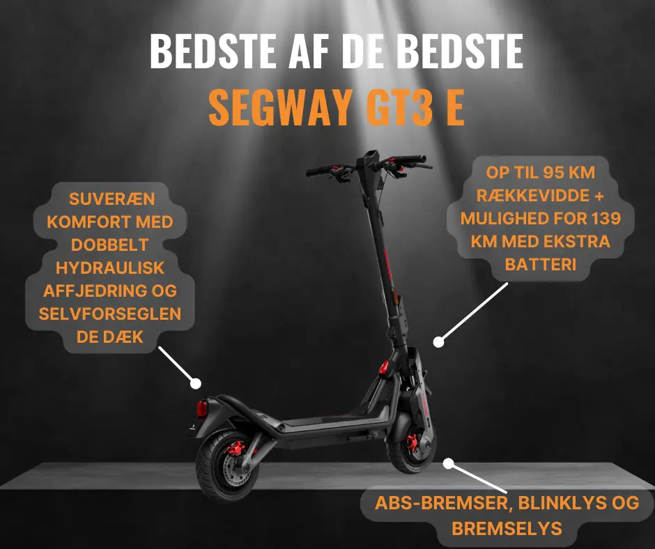 Infografik over de bedste el-løbehjul til voksne på 150 kg. Her ses den bedste af de bedste
