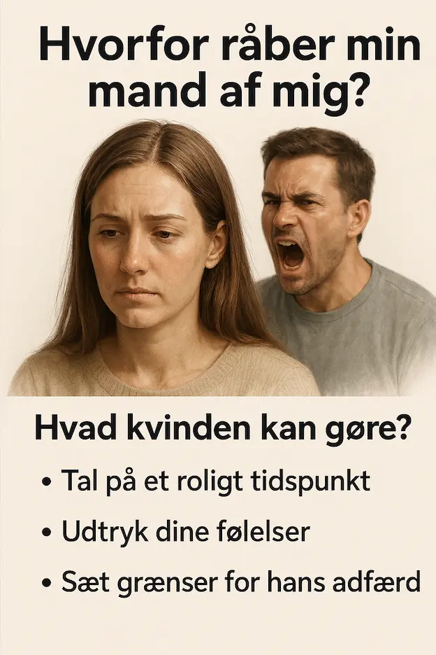 Infografik over hvad kvinden kan gøre hvis manden råber af hende