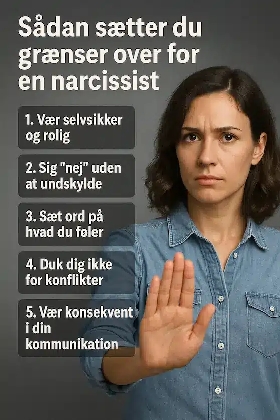 Infografik over hvordan du sætter grænser over for en narcissist