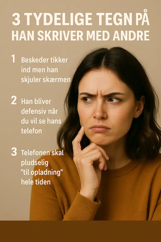 Infografik over 3 tydelige tegn på han skriver med andre