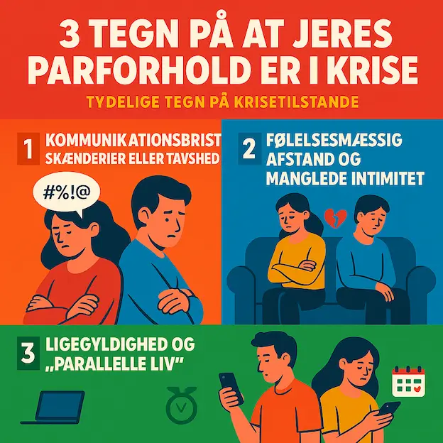 infografik over 3 tegn på at parfoholdet er i krise.