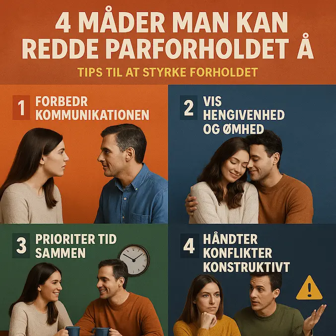 Infografik over 4 måder man kan genoprejse forholdet på