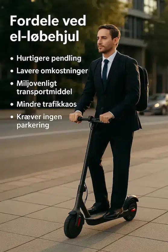 Infografik over 5 fordele ved at bruge et løbehjul
