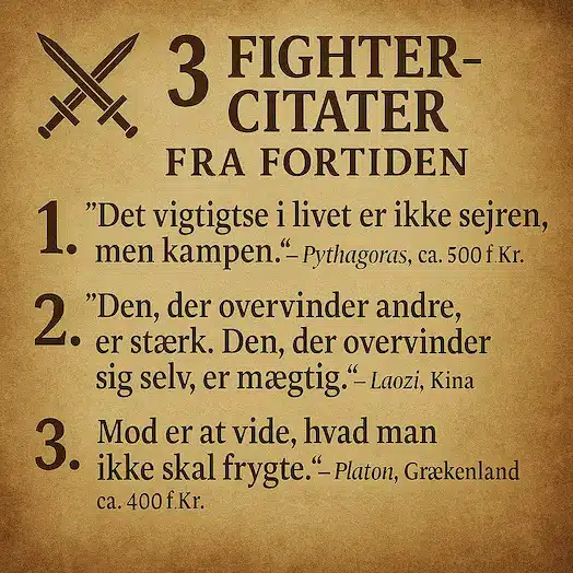 Infografik over 3 fighter citater fra fortiden