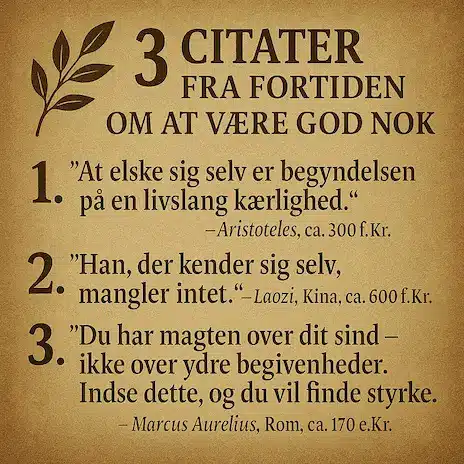 Infografik over citater fra fortiden om at være god nok