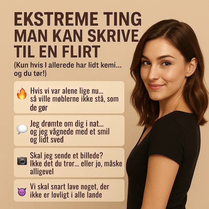 Infografik over ekstreme ting man kan skrive til en flirt