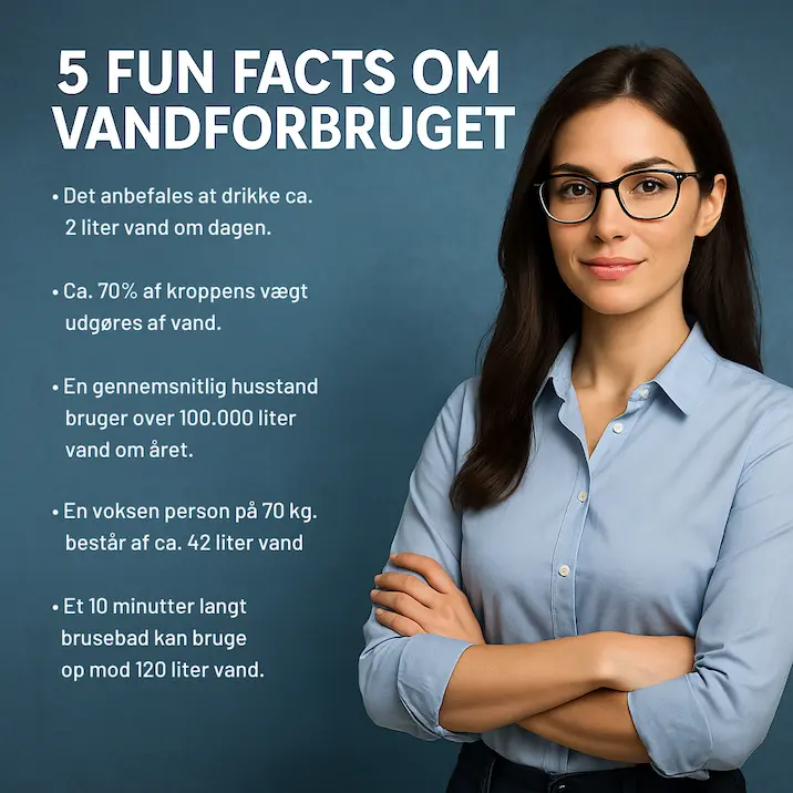 Infografik over 5 fun facts om vores vandforbrug