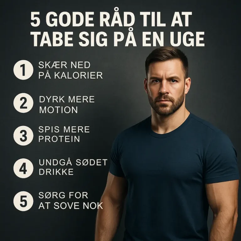 Infografik over 5 gode råd til at tabe sig på en uge