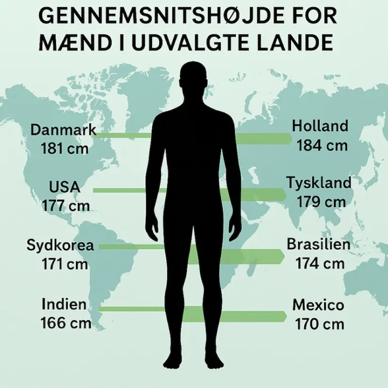 Gennemsnitshøjde over mænd i verden