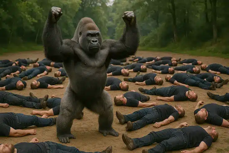 Gorilla har vundet mod 100 mænd billede