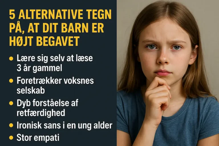 Infografik over 5 alternative tegn på at dit barn er højt begavet ..