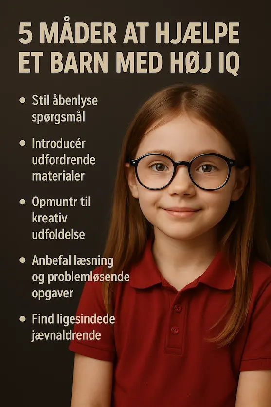 Infografik over måder at hjælp et barn på med høj iq