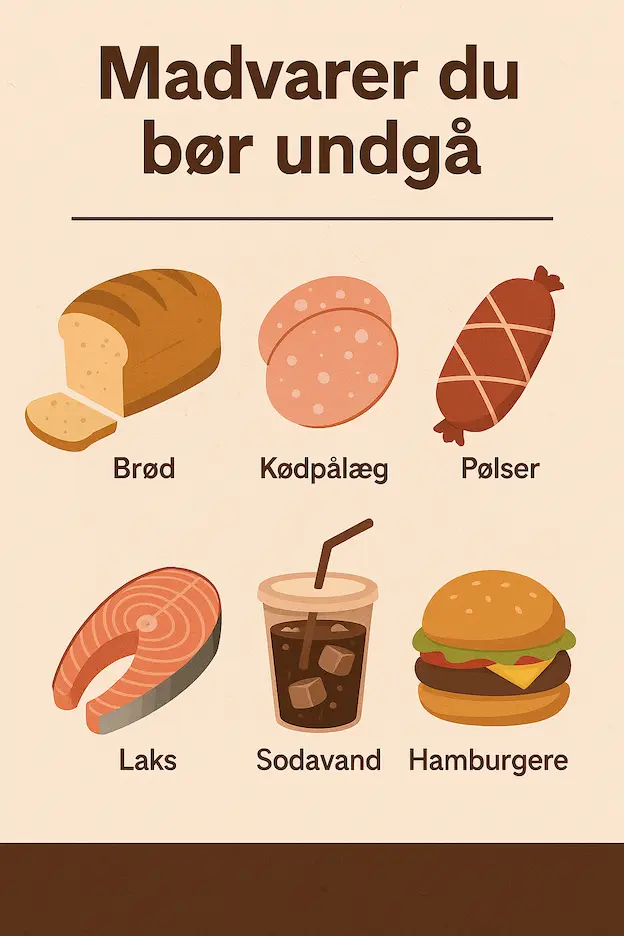 Infografik over madvarer man bør undgå