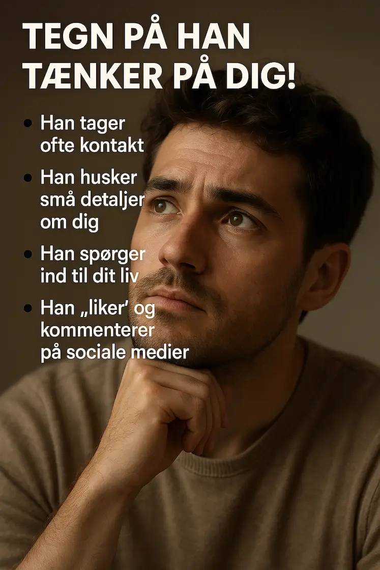 Tegn på han savner dig. Infografik
