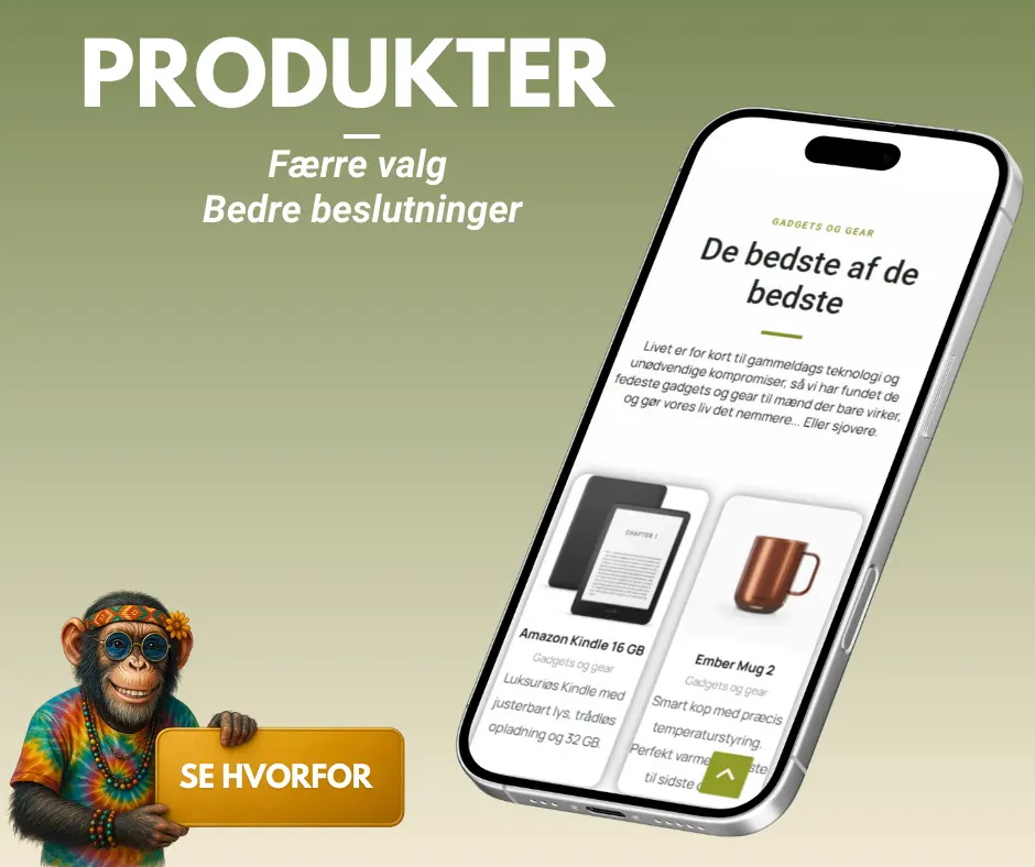 VI ANBEFALER DE BEDSTE produkter infografik