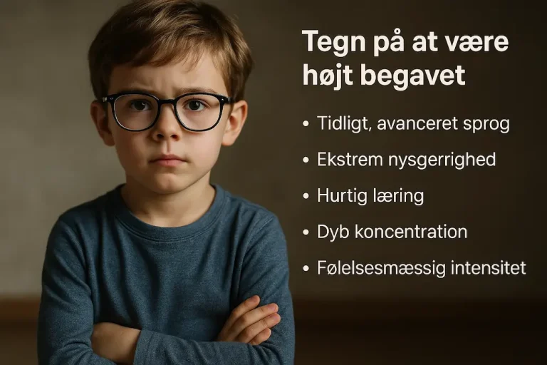 tegn på et højt begavet barn infografik