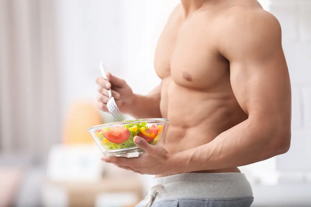Billede af sund livsstil med madvarer der er godt for ens naturlige boost af testoteron