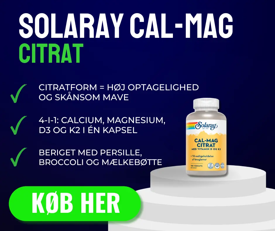 Infografik og infobillede over den bedste d-vitamin ift. premium udgaven. Den er solaray cal-mag citrat