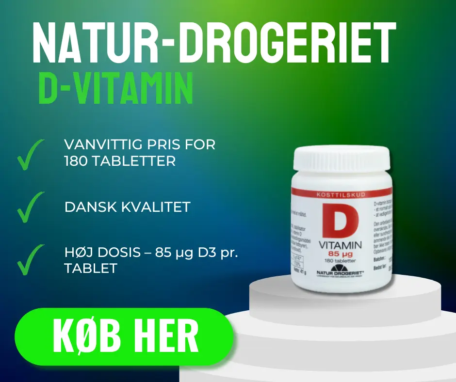 Infografik over den bedste d-vitamin til pengene. Det er natur drogerriets d-vitamin der har vundet den pris