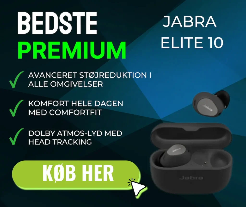 Infografik over den bedste PREMIUM in-ear høretelefoner med støjreduktion