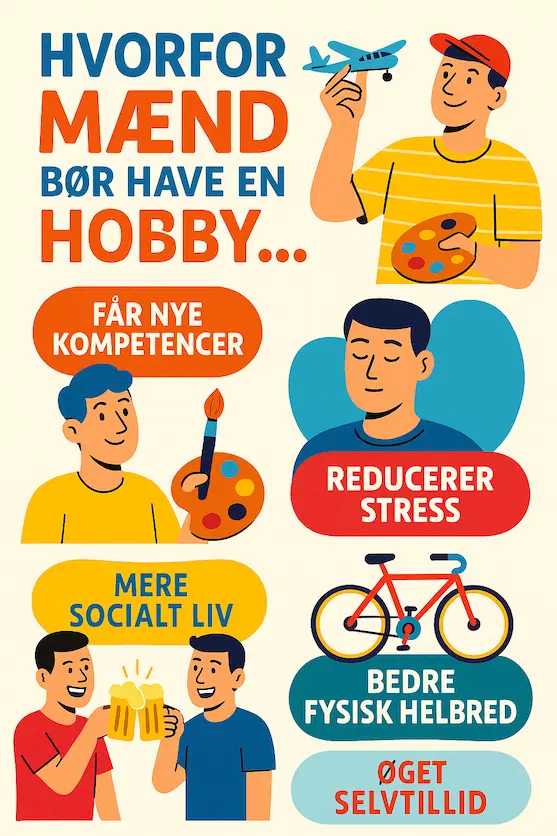 infografik over hvorfor mænd bør have en hobby