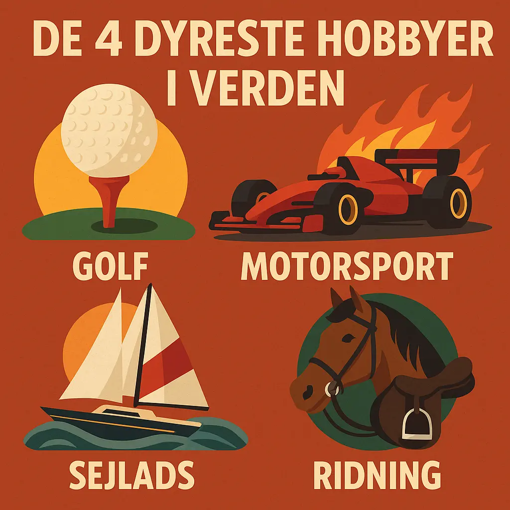 Infografik over de 4 dyreste hobbyer i verden