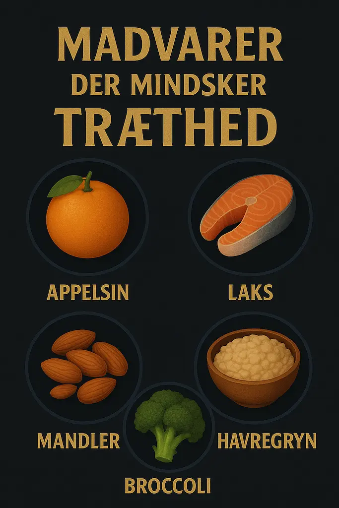 Infografik over madvarer der mindsker træthed