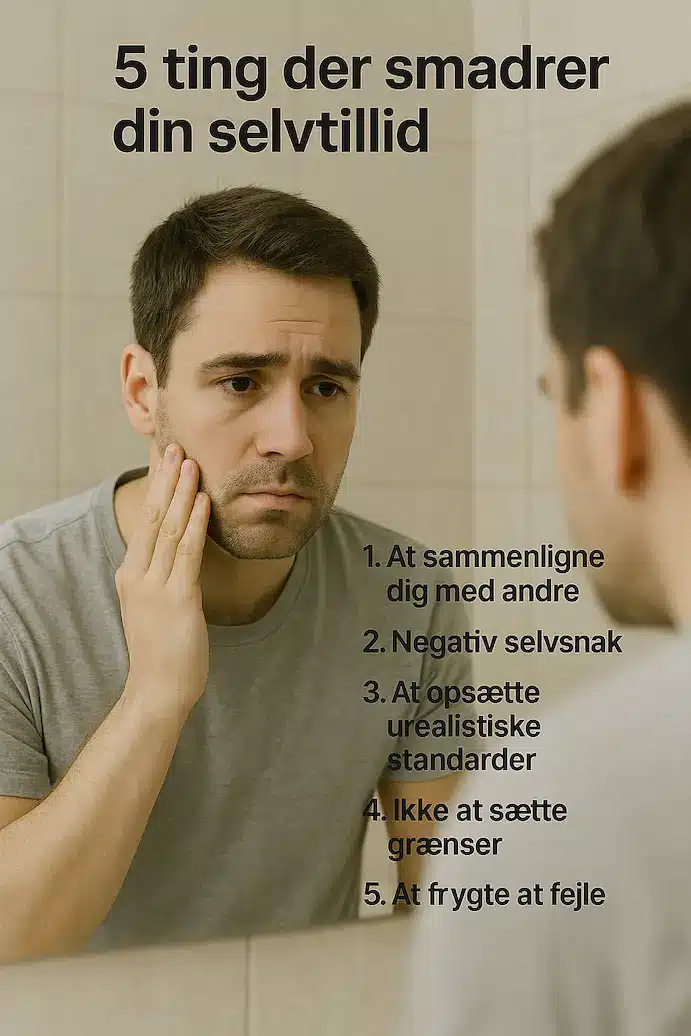 Infografik over 5 ting der kan smadre ens selvtillid