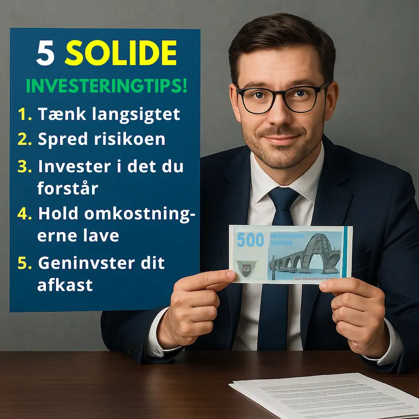 Infografik over 5 solide Investeringstips
