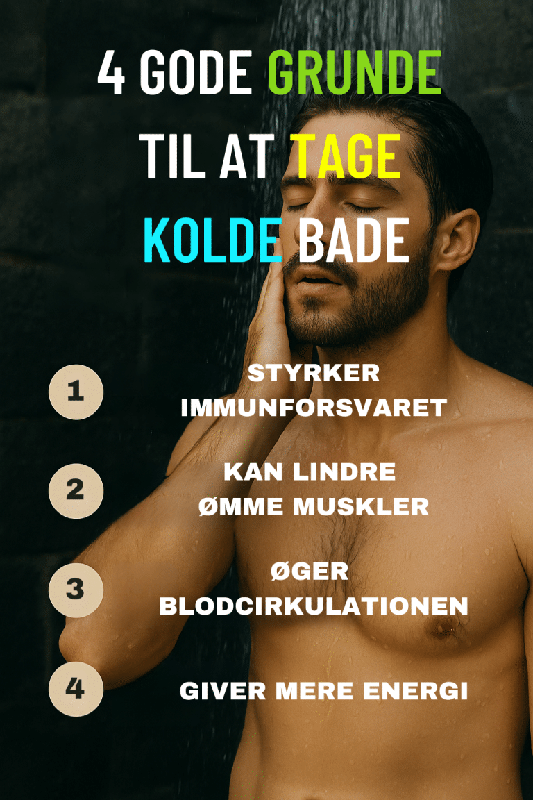 Infografik over 4 grunde til koldt vand i bruseren