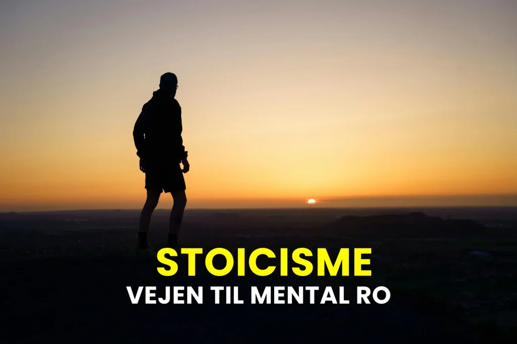 forsidebillede der viser en mand i mental balance og skriften: Stoicisme vejen til mental ro