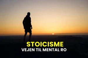 forsidebillede der viser en mand i mental balance og skriften: Stoicisme vejen til mental ro
