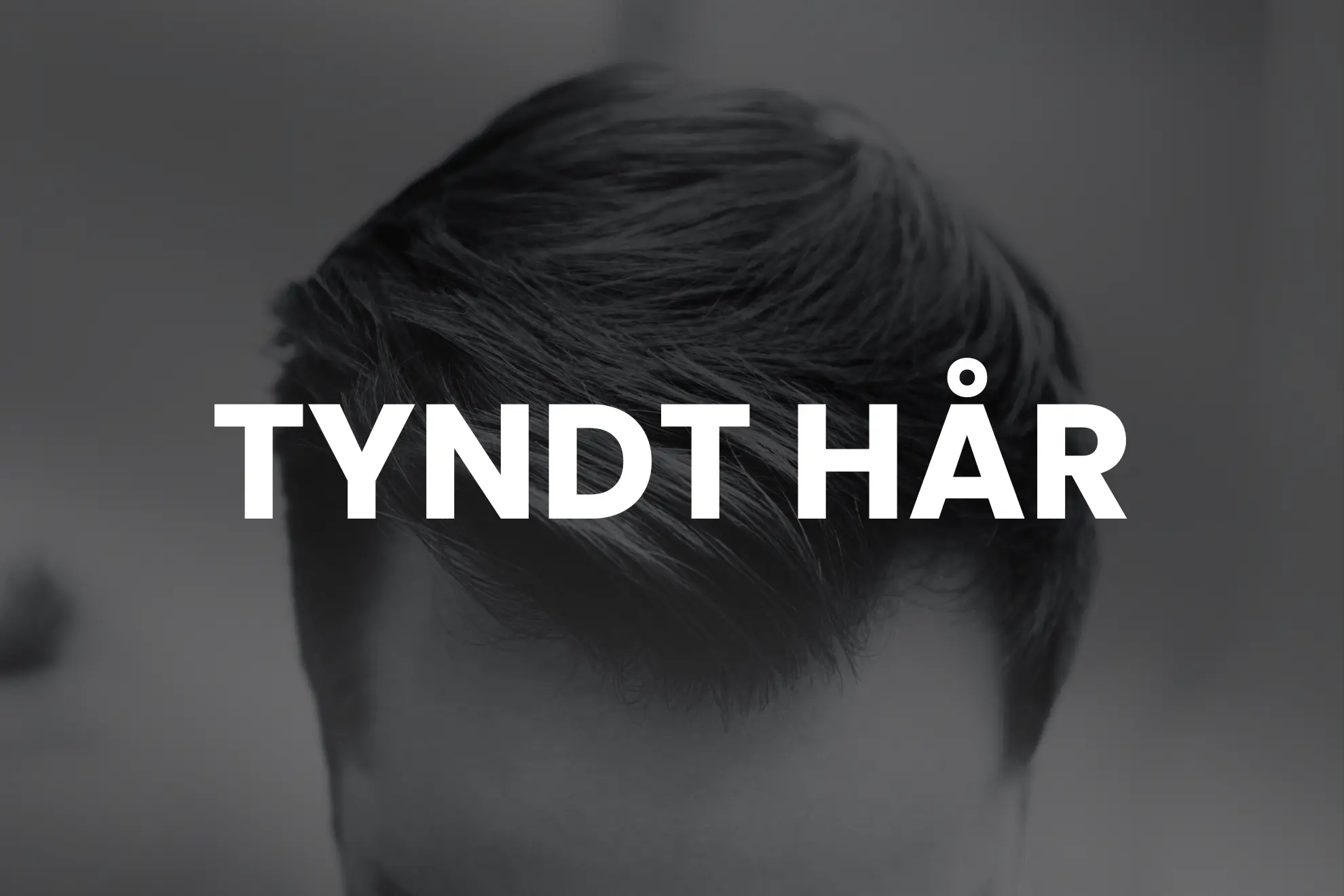Billede af mand med tyndt hår og teksten "tyndt hår". Når man trykker på billedet ryger man ned til sektionen med de bedste voks til mænd med tyndt hår.