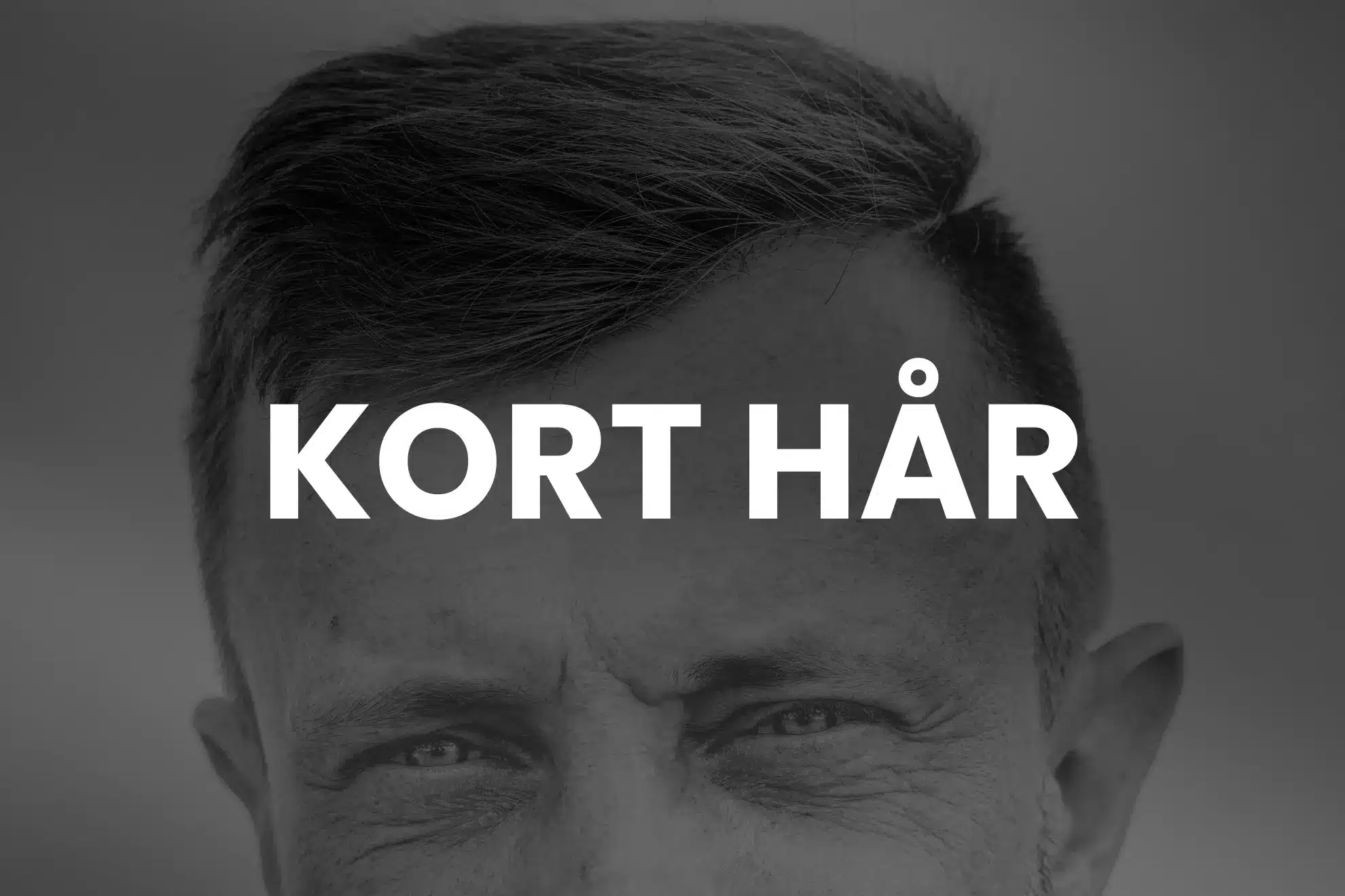 Billede af mand med kort hår og teksten "kort hår". Når man trykker på billedet ryger man ned til sektionen med de bedste voks til mænd med kort hår.