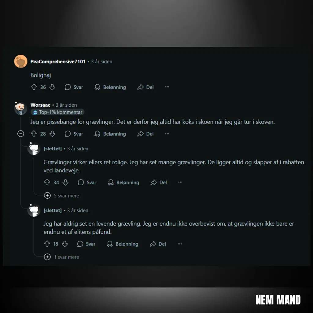 Screenshot af reddit og danskernes holdning til de farlige dyr i danmark 4