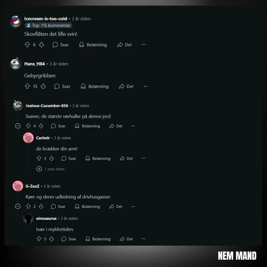 Screenshot fra reddit og danskernes holdning til de farlige dyr i danmark 3