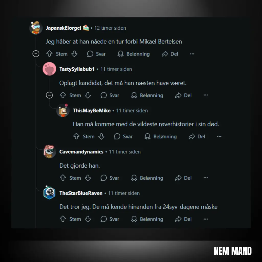 Screenshot fra Reddit hvor vi ser Danskernes reaktion på Jørgen Leths død (3)