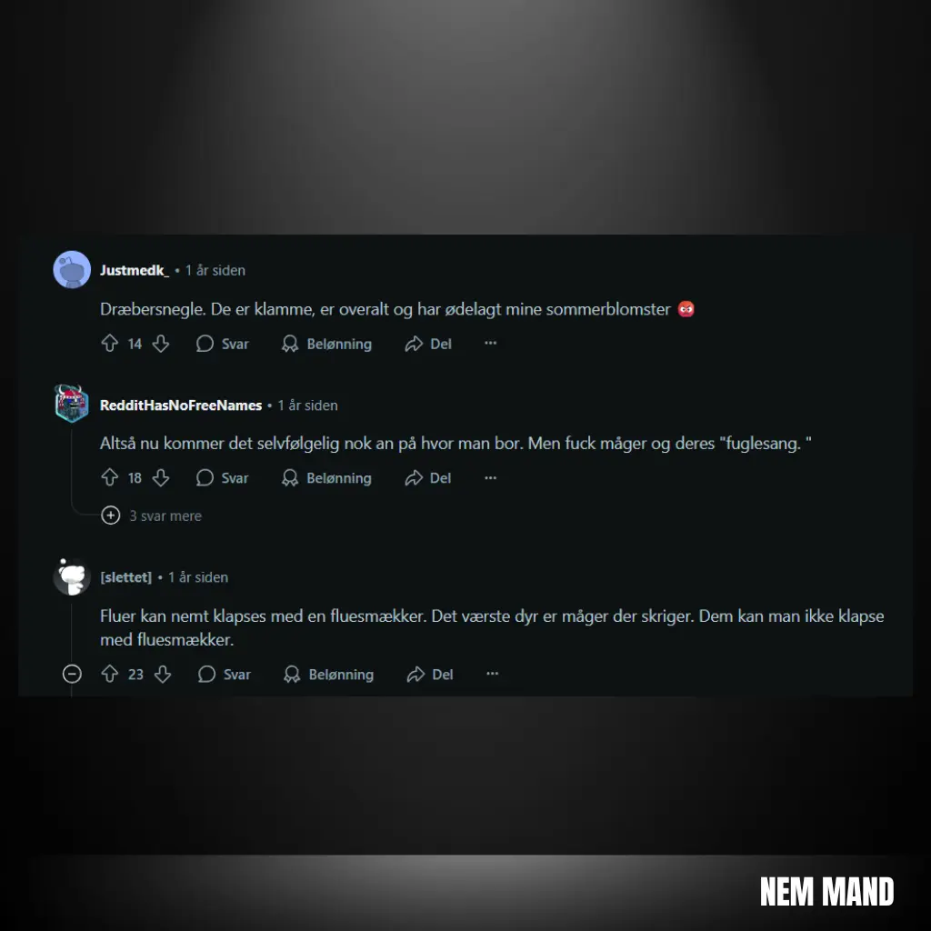 Screenshot fra reddit og danskernes holdning til de farlige dyr i danmark 1