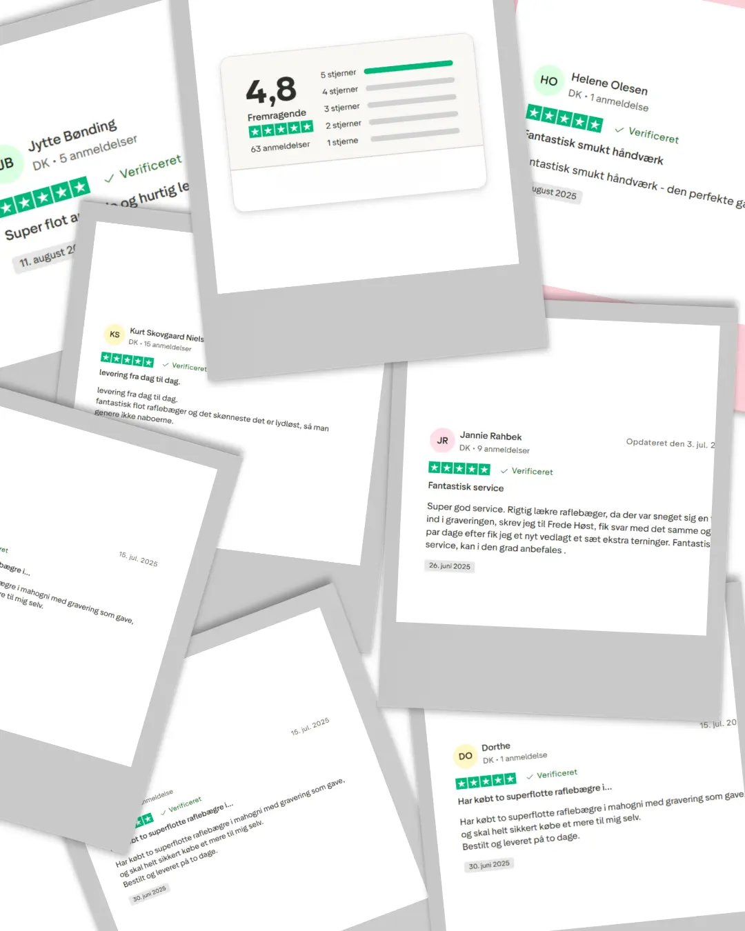 Trustpilot ved frede høst og rafflebæger. De giver 5/5stjerner