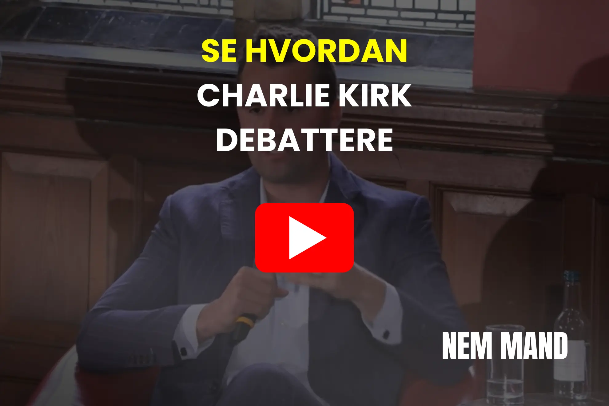 YouTube video af charlie kirk der debatterer