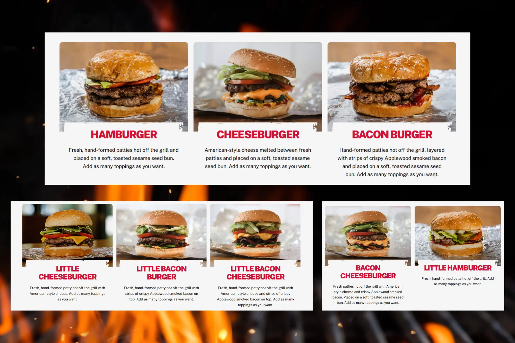 Billede af five guys udvalg af burgere