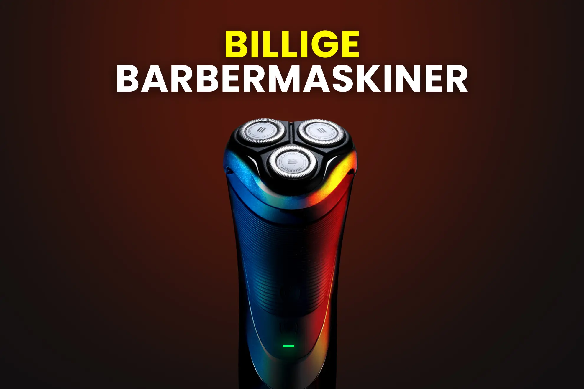 Billede af en billig barbermaskine til mænd med teksten "Billig Barbermskine"