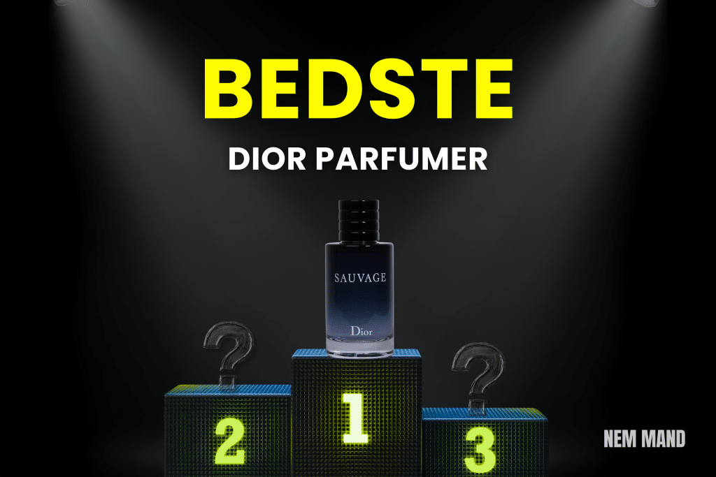 BIllede af dior parfume til mænd, hvor den står på 1.pladsen og med titlen BEDSTE DIOR PARFUMER