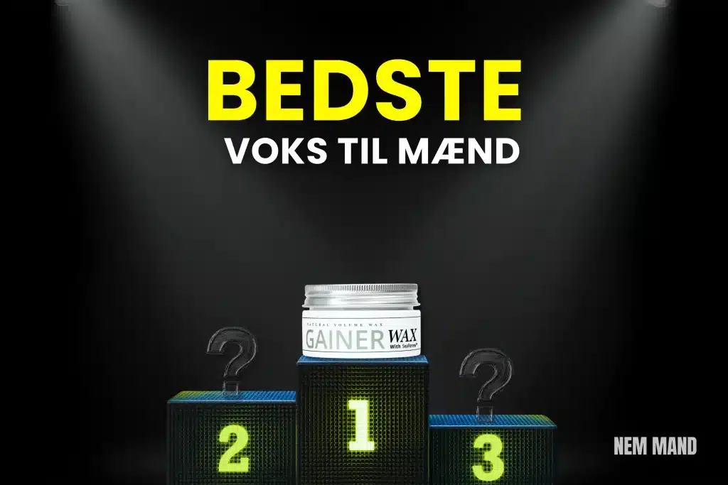 Bedst i test hårvoks til mænd vist som nummer 1 på podie, hvor de bedste voksprodukter sammenlignes til styling, hold og finish til mænd