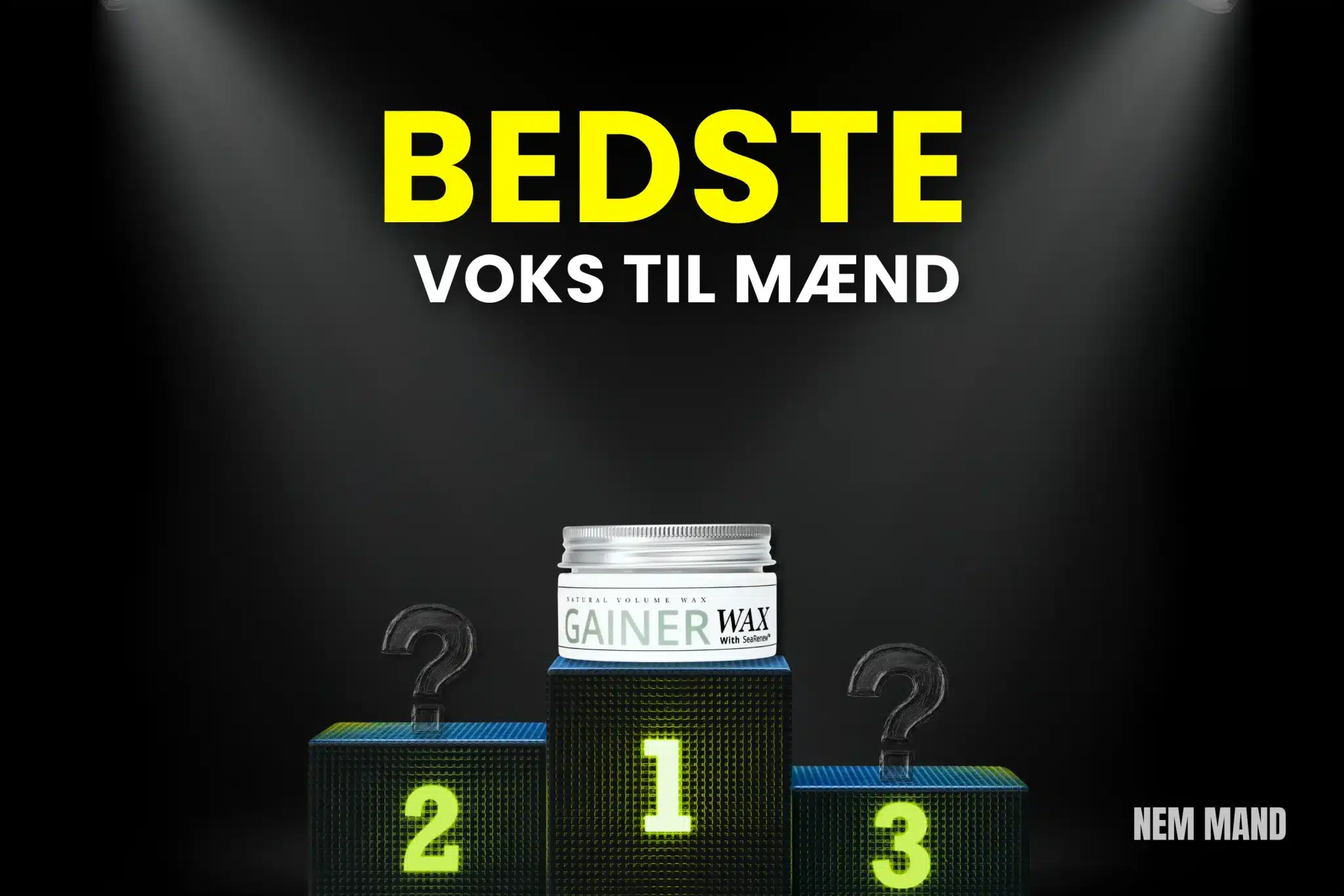 Bedst i test hårvoks til mænd vist som nummer 1 på podie, hvor de bedste voksprodukter sammenlignes til styling, hold og finish til mænd