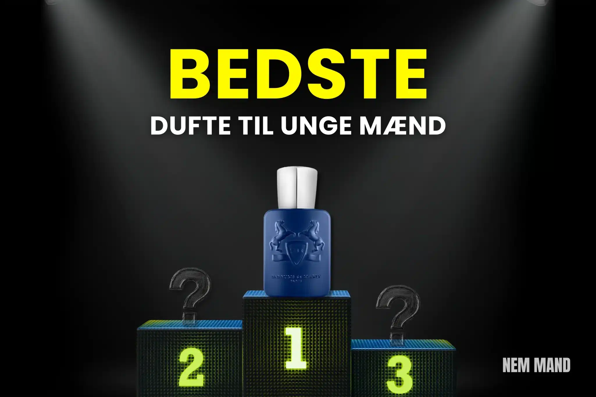 Bedst i test dufte til unge mænd placeret som nummer 1 på podie, hvor populære herredufte sammenlignes med fokus på frisk duft, stil og daglig brug